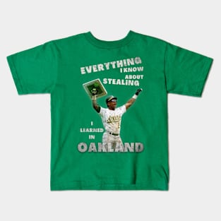 Oakland Man of Steal - Rickey Henderson Kids T-Shirt